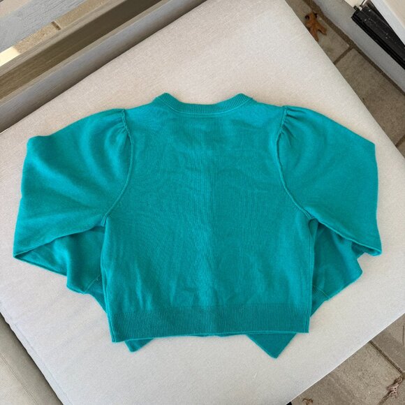 Free People Pearl Cashmere Sweater Cardigan Teal Blue Green Small - Picture 5 of 11